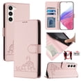 thumbnail image 1 of Allytechgroup Stylish Wallet Case for Samsung Galaxy S23, RFID Blockign Cards Holder Crossbody Shoulder Strap Hand Wrist Shockproof Multi-functional Phone Case for Samsung Galaxy S23, Pink, 1 of 9