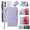 thumbnail image 1 of Allytechgroup Stylish iPhone 11 Case Wallet with Card Slots and Zipper Pocket, Hand Wrist + Crossbody Strap RFID Blocking Girls Women Phone Case for Apple iPhone 11, Lightpurple, 1 of 9