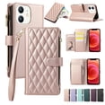 thumbnail image 1 of Allytechgroup Stylish iPhone 11 Case Wallet with Card Slots and Zipper Pocket, Hand Wrist + Crossbody Strap RFID Blocking Girls Women Phone Case for Apple iPhone 11, Rosegold, 1 of 9