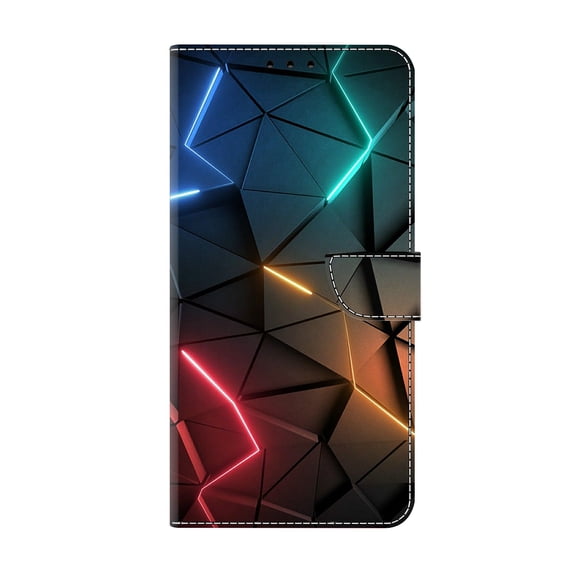 Allytechgroup Stylish iPhone 11 Pro Case Cover, Flip Cover Wallet Case with Card Slots, Magnetic Closure Stand Feature Shockproof PU Leather Phone Case for Apple iPhone 11 Pro,Geometric Lights