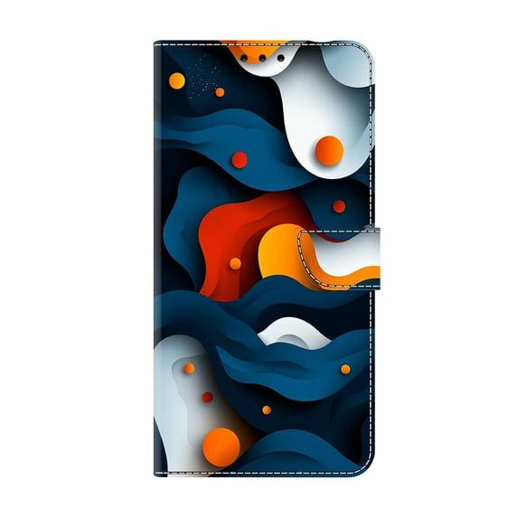 Allytechgroup Stylish iPhone 13 Case Cover, Flip Cover Wallet Case with Card Slots, Magnetic Closure Stand Feature Shockproof PU Leather Phone Case for Apple iPhone 13,Color Waves