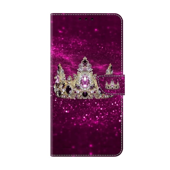Allytechgroup Stylish iPhone 13 Pro Max Case Cover, Flip Cover Wallet Case with Card Slots, Magnetic Closure Stand Feature Shockproof PU Leather Phone Case for Apple iPhone 13 Pro Max,Crown Glitter