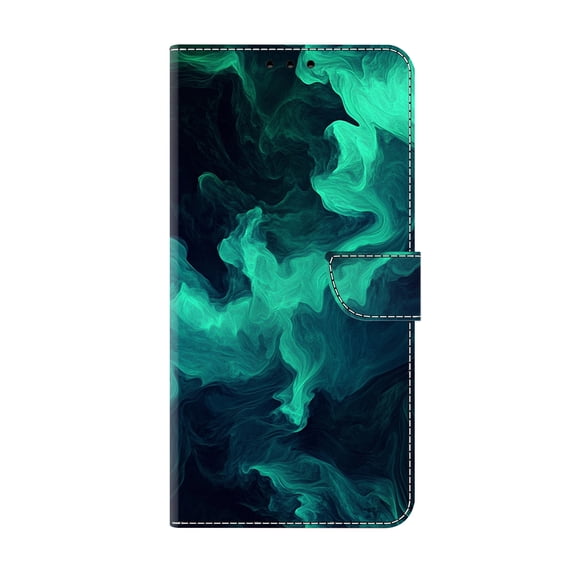 Allytechgroup Stylish iPhone 14 Pro Max Case Cover, Flip Cover Wallet Case with Card Slots, Magnetic Closure Stand Feature Shockproof PU Leather Phone Case for Apple iPhone 14 Pro Max,Green Smoke