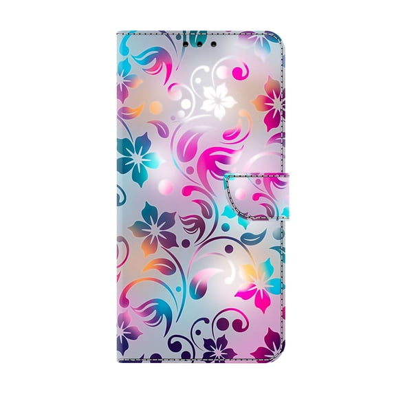 Allytechgroup Stylish iPhone 15 Pro Max Case Cover, Flip Cover Wallet Case with Card Slots, Magnetic Closure Stand Feature Shockproof PU Leather Phone Case for Apple iPhone 15 Pro Max,Colorful Vines