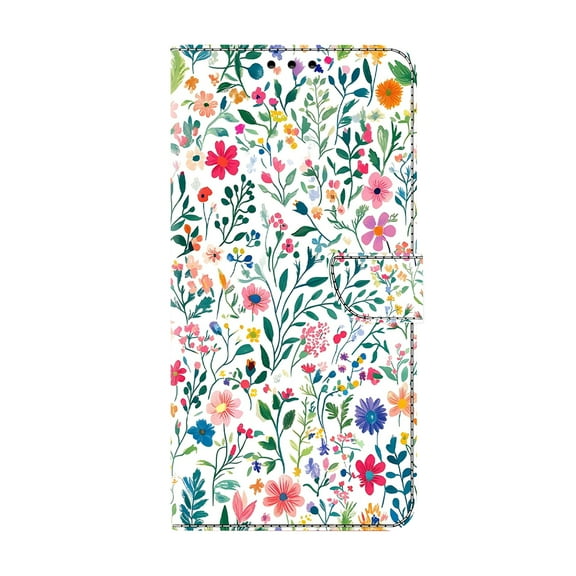 Allytechgroup Stylish iPhone 16e Case Cover, Flip Cover Wallet Case with Card Slots, Magnetic Closure Stand Feature Shockproof PU Leather Phone Case for Apple iPhone 16e,Colorful Flowers