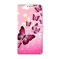 thumbnail image 1 of Allytechgroup Stylish iPhone XR Case Cover, Flip Cover Wallet Case with Card Slots, Magnetic Closure Stand Feature Shockproof PU Leather Phone Case for Apple iPhone XR,Pink Butterflies, 1 of 6