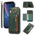 thumbnail image 1 of Allytechgroup Stylish iPhone XR Wallet Case, Secure Phone Case for Apple iPhone XR, Multi-functional and Durable, Ring Holder Hand Wrist Stand Shockproof Case for Women Men, Green, 1 of 6