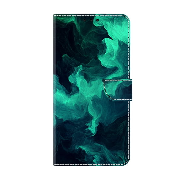 Allytechgroup Stylish iPhone XS/X Case Cover, Flip Cover Wallet Case with Card Slots, Magnetic Closure Stand Feature Shockproof PU Leather Phone Case for Apple iPhone XS/ iPhone X,Green Smoke