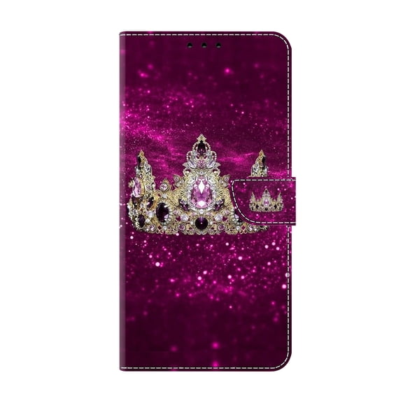 Allytechgroup Stylish iPhone XS/X Case Cover, Flip Cover Wallet Case with Card Slots, Magnetic Closure Stand Feature Shockproof PU Leather Phone Case for Apple iPhone XS/ iPhone X,Crown Glitter