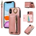 thumbnail image 1 of Allytechgroup Stylish iPhone XS/ iPhone X Wallet Case, Secure Phone Case for Apple iPhone XS/ iPhone X, Multi-functional and Durable, Ring Holder Hand Wrist Stand Shockproof Case for Women Men, Pink, 1 of 7