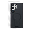 thumbnail image 1 of Allytechgroup Translucent Mangetic Case for Samsung Galaxy S25 Ultra, Built-in Screen Protector Not-Yellowing Shockproof Kickstand Bumper Rugged Phone Case for Women Men, Solidblack, 1 of 7