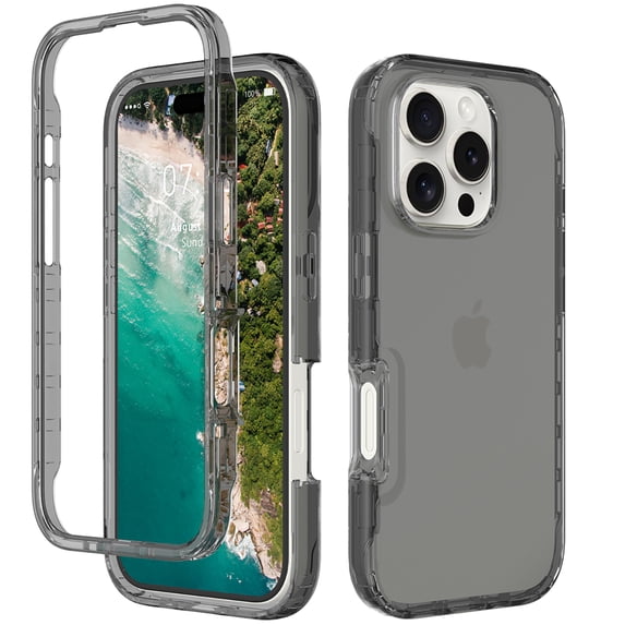 Allytechgroup Transparent Phone Case for Apple iPhone 16 Pro Max, Not-Yellowing Shockproof Anti-Scratch Without Screen Protector Case Cover for iPhone 16 Pro Max, Black