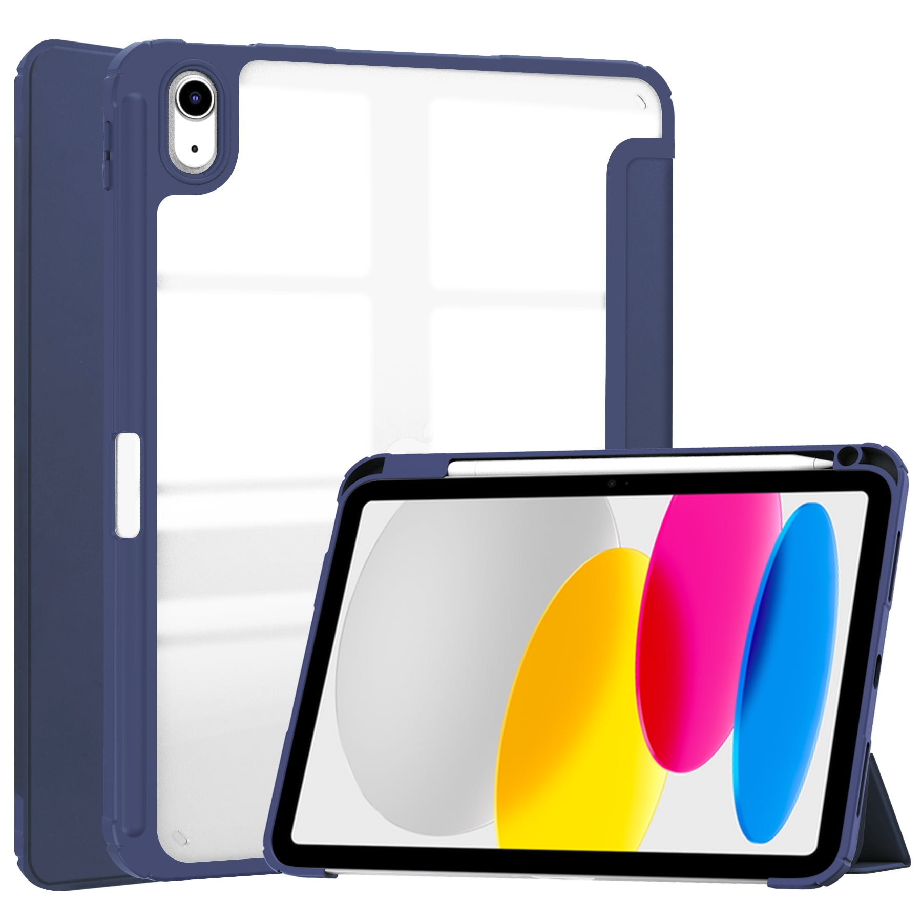 Allytechgroup Versatile iPad Air 11 Case 2024 – Slim Fit, Tri-fold Stand, Auto Sleep Wake Feature, and Pencil Holder – Durable Apple iPad Air 11 inch 2024 Case Cover, Darkblue