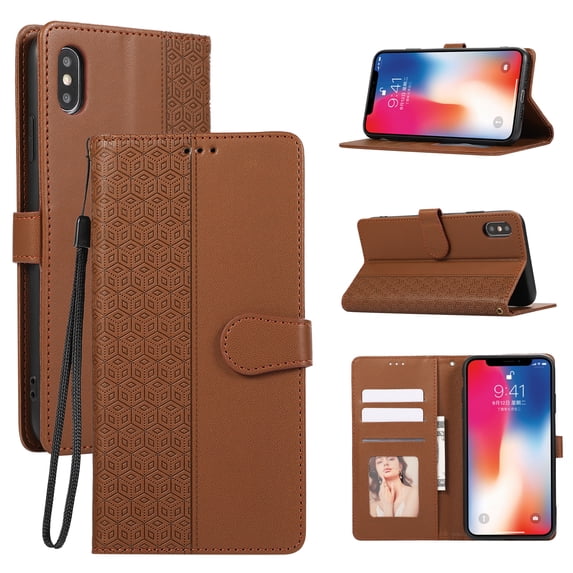 Allytechgroup Wallet Case Compatible with Apple iPhone XR for Women Men, Flip Stand Cards Slots Bumper Anti-Scratch All-Round Protection Slim Fit Shell Cover Phone Case for iPhone XR, Brown