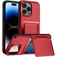 thumbnail image 1 of Allytechgroup Wallet Case Cover for Apple iPhone 12 Pro Max, with Cards Holder Shockproof Rugged Bumper Kickstand Durable Phone Case for Women Men, Red, 1 of 10