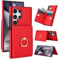 thumbnail image 1 of Allytechgroup Wallet Case Cover for Samsung Galaxy S25 Ultra, with Ring Holder Cards Slots Premium PU Leather TPU Back Cover Shockproof RFID Blocking Phone Case for Samsung Galaxy S25 Ultra, Red, 1 of 7