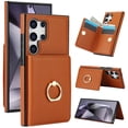 thumbnail image 1 of Allytechgroup Wallet Case Cover for Samsung Galaxy S25 Ultra, with Ring Holder Cards Slots Premium PU Leather TPU Back Cover Shockproof RFID Blocking Phone Case for Samsung Galaxy S25 Ultra, Brown, 1 of 7