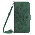 thumbnail image 1 of Allytechgroup Wallet Case for Galaxy A54 5G with Shoulder Strap, Sunflower Embossed Flip Cover for Girls Women Shockproof Stand Cards Slots Anti-Scratch Phone Case for Samsung Galaxy A36 5G, Green, 1 of 9