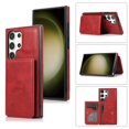 thumbnail image 1 of Allytechgroup Wallet Case for Galaxy S24 Ultra, Retro PU Leather RFID Blocking Mangetic Cards Slots Shockproof Anti-Scratch Phone Case for Samsung Galaxy S24 Ultra, Red, 1 of 8