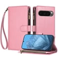 thumbnail image 1 of Allytechgroup Wallet Case for Google Pixel 10 /10 Pro with Shoulder Strap & Wrist Strap, RFID Blocking Non-Slip Stand Rugged with Card Holder Shockproof Cover for Google Pixel 10 /10 Pro, Pink, 1 of 9