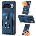 thumbnail image 1 of Allytechgroup Wallet Case for Google Pixel 6 Pro with Card Holder, 360°Rotation Ring Stand, Support Car Mount, PU Leather Full Body Shockproof Slim Anti-Drop Women Men Protective Cover, Blue, 1 of 6