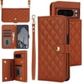 thumbnail image 1 of Allytechgroup Wallet Case for Google Pixel 6a with Credit Card Slot, RFID Blocking PU Leather Case with Lanyard & Shoulder Strap & Kickstand Shockproof Bumper for Women Men, Brown, 1 of 8