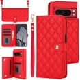 thumbnail image 1 of Allytechgroup Wallet Case for Google Pixel 6a with Credit Card Slot, RFID Blocking PU Leather Case with Lanyard & Shoulder Strap & Kickstand Shockproof Bumper for Women Men, Red, 1 of 8