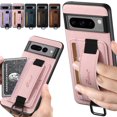 thumbnail image 1 of Allytechgroup Wallet Case for Google Pixel 6a with Credit Card Slot, RFID Blocking PU Leather Stand Case Shockproof Protective Back Cover for Google Pixel 6a Women Men, Pink, 1 of 10
