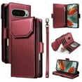 thumbnail image 1 of Allytechgroup Wallet Case for Google Pixel 6a, Faux Leather Magnetic Flip Cover with Stand Hand Strap Shockproof TPU, Card Slots, Cash Holder Phone Case Shell for Google Pixel 6a,Red, 1 of 15