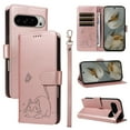 thumbnail image 1 of Allytechgroup Wallet Case for Google Pixel 8 Pro, Built-in Wrist Strap & Card Pocket & Cash Slot PU Leather Stand Phone Shell Shockproof Protective Full Body Cover for Women Girls, Rosegold, 1 of 12