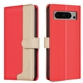 thumbnail image 1 of Allytechgroup Wallet Case for Google Pixel 8A, Contrast Color Stylish PU Leather Flip RFID Blocking Shockproof Protective Phone Case Cover for Women Men, Red, 1 of 8