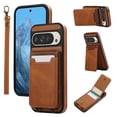 thumbnail image 1 of Allytechgroup Wallet Case for Google Pixel 9 / 9 Pro with Credit Card Slot, RFID Blocking PU Leather Flip Case with Lanyard & Kickstand Shockproof and Anti-Scratch Bumper for Women Girls, Brown, 1 of 5