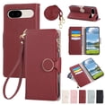 thumbnail image 1 of Allytechgroup Wallet Case for Google Pixel 9A, Zipper Pocket Phone Case with Card Slots, Crossbody Strap, Magnetic Closure Shockproof PU Leather Flip Folio Case for Girls Women, Red, 1 of 11