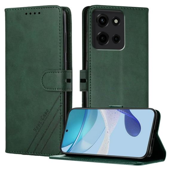 Allytechgroup Wallet Case for Moto G Stylus 5G (2025), Slim Lightweight PU Leather Flip Case with Card Holder Non-Slip Shockproof Protective Full Body Cover Bumper for Women Men, Darkgreen