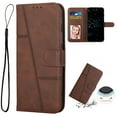 thumbnail image 1 of Allytechgroup Wallet Case for Motorola Edge (2024), Magnetic Clasp Kickstand Cover with Card Slots Luxury PU Leather + Soft TPU Shockproof Anti-Scratch Wrist Strap Case, Brown, 1 of 8