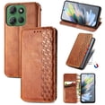 thumbnail image 1 of Allytechgroup Wallet Case for Motorola Edge (2024), Premium PU Leather Luxury Case with Kickstand & Card Slots, Magnetic Closure Inner Soft TPU Shockproof Protective Case for Women Men, Brown, 1 of 5