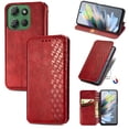 thumbnail image 1 of Allytechgroup Wallet Case for Motorola Edge (2025), Premium PU Leather Luxury Case with Kickstand & Card Slots, Magnetic Closure Inner Soft TPU Shockproof Protective Case for Women Men, Red, 1 of 6