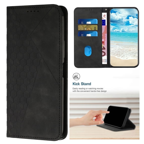 Allytechgroup Wallet Case for Motorola Moto G Power 5G 2024 with Card Cash Slots & Kickstand, Luxury PU Leather Soft TPU Inner Shockproof Anti-Fall Anti-Scratch Magnetic Closure Slim Case, Black