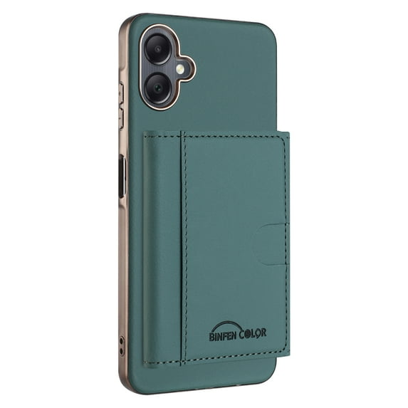 Allytechgroup Wallet Case for Samsung Galaxy A06, RFID Blocking PU Leather Stand Phone Shell with Credit Card Slot Shockproof Back Cover for Samsung Galaxy A06 Women Men, Green