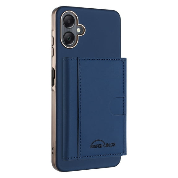 Allytechgroup Wallet Case for Samsung Galaxy A06, RFID Blocking PU Leather Stand Phone Shell with Credit Card Slot Shockproof Back Cover for Samsung Galaxy A06 Women Men, Darkblue