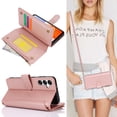 thumbnail image 1 of Allytechgroup Wallet Case for Samsung Galaxy A15 5G, RFID Blocking Shoulder Strap Hand Wrist Zipper Pocket Cards Slots Stand Protective Anti-Scratch Galaxy A15 5G Case for Women Girls,Rosegold, 1 of 10