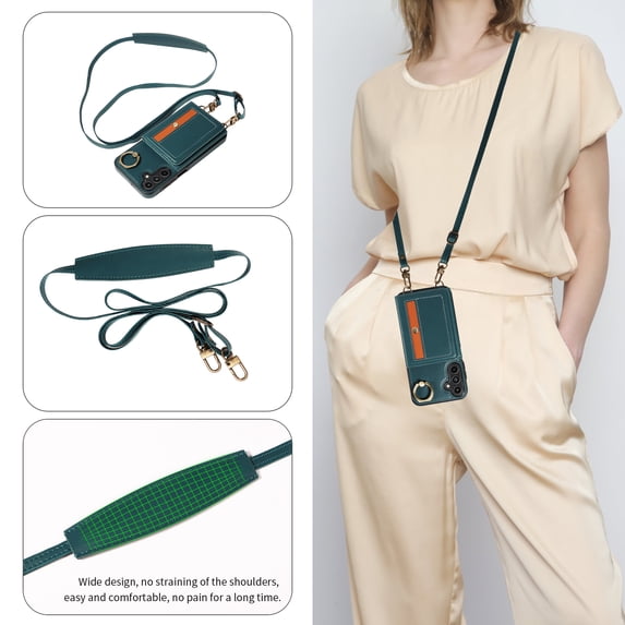 Allytechgroup Wallet Case for Samsung Galaxy A15 5G, Shockproof PU Leather & TPU Flip Stand Slim Fit with Card Slots and Ring Holder Shoulder Strap, Stay Stylish and Organized, Cyan