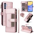 thumbnail image 1 of Allytechgroup Wallet Case for Samsung Galaxy A16 5G with Card Holder, Built-in Shoulder Strap Wrist Strap PU Leather Slim Stand Phone Case Shockproof Protective Back Cover for Women Girls, Rosegold, 1 of 11