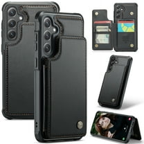 Allytechgroup Wallet Case for Samsung Galaxy A16 5G with Credit Card Holder, [RFID Blocking] [Camera Screen Protection] PU Leather Magnetic Clasp Kickstand Shockproof Protective Case, Black