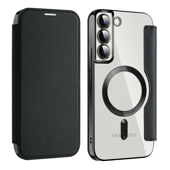 Allytechgroup Wallet Case for Samsung Galaxy A26 5G with Card Slots & Lens Protector, Compatible with MagSafe, Slim Shockproof Anti-Scratch Clear Back Panel [RFID Blocking] Case, Black