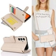 thumbnail image 1 of Allytechgroup Wallet Case for Samsung Galaxy A35, RFID Blocking Shoulder Strap Hand Wrist Zipper Pocket Cards Slots Stand Protective Anti-Scratch Galaxy A35 Case for Women Girls,White, 1 of 10