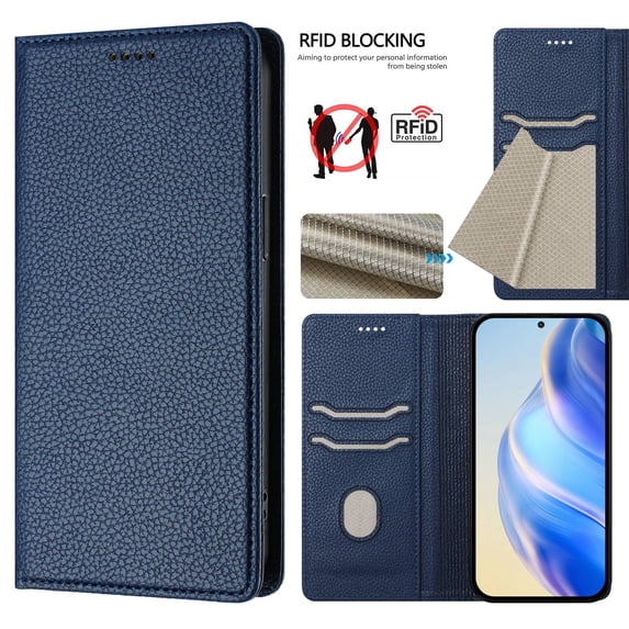Allytechgroup Wallet Case for Samsung Galaxy A36 5G, Premium PU Leather Flip Cover Magnetic Closure Protective Stand RFID Blocking Slim Phone Case Cover for Samsung Galaxy A36 5G, Darkblue