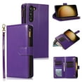 thumbnail image 1 of Allytechgroup Wallet Case for Samsung Galaxy A56 5G, Zipper Clutch Phone Case with Card Slots, Cash Pocket, Wrist Strap, Kickstand Stand Function, Magnetic Closure Flip Cover,Purple, 1 of 6