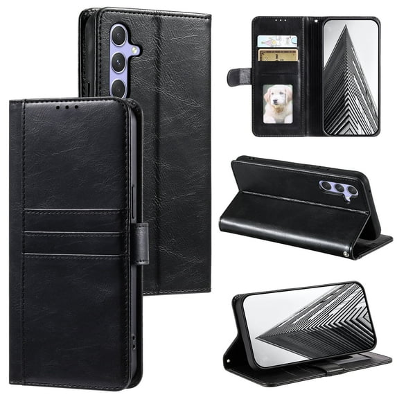Allytechgroup RFID Blocking, Credit Card Slot, Kickstand, Shock-Absorbent PU Leather Wallet Case Back Cover Cell Phone Case for Samsung Galaxy Note 9, Black