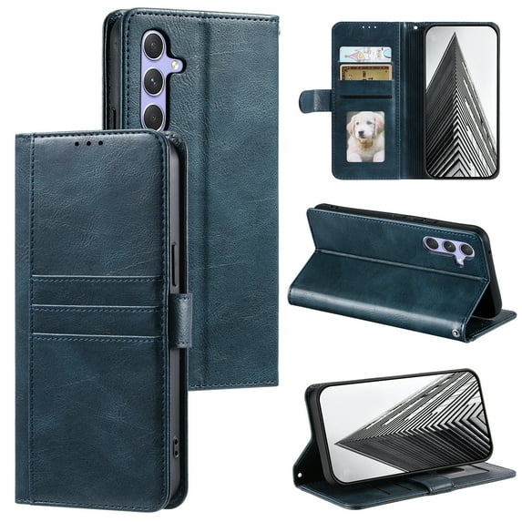 Allytechgroup Wallet Case for Samsung Galaxy Note 9, RFID Blocking PU Leather Flip Bumper with Credit Card Slot & Kickstand Shockproof Back Cover for Samsung Galaxy Note 9, Darkblue